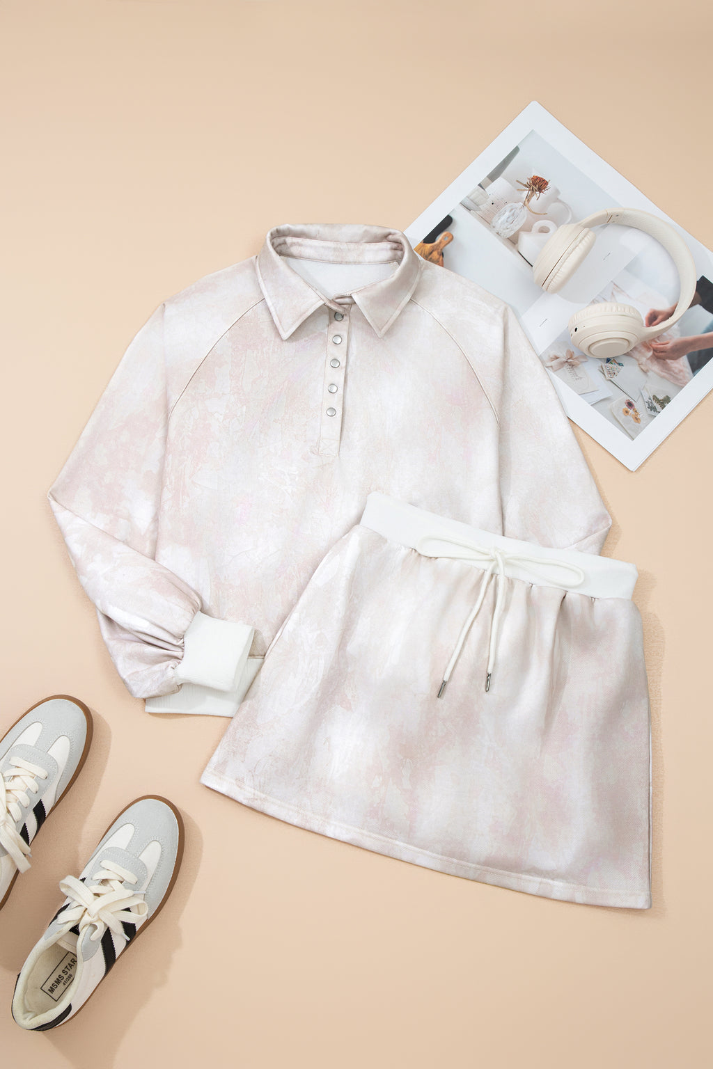 Pullover Drawstring Mini Skort Set