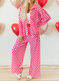 Pink Checkered Pajama Set