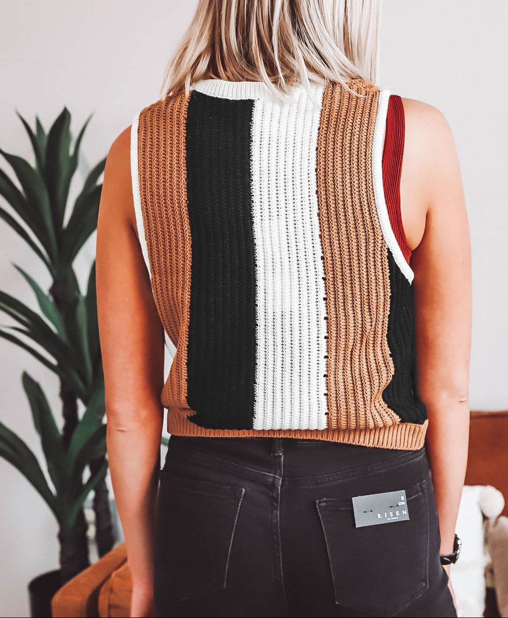 Sleeveless Knitted Sweater Vest
