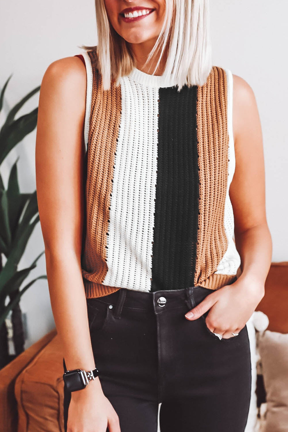 Sleeveless Knitted Sweater Vest