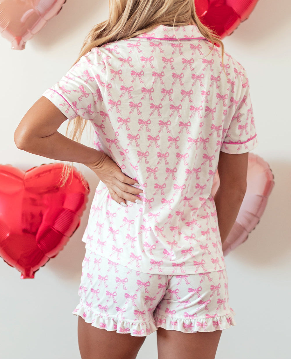 Pink Bowknot Pajama Set