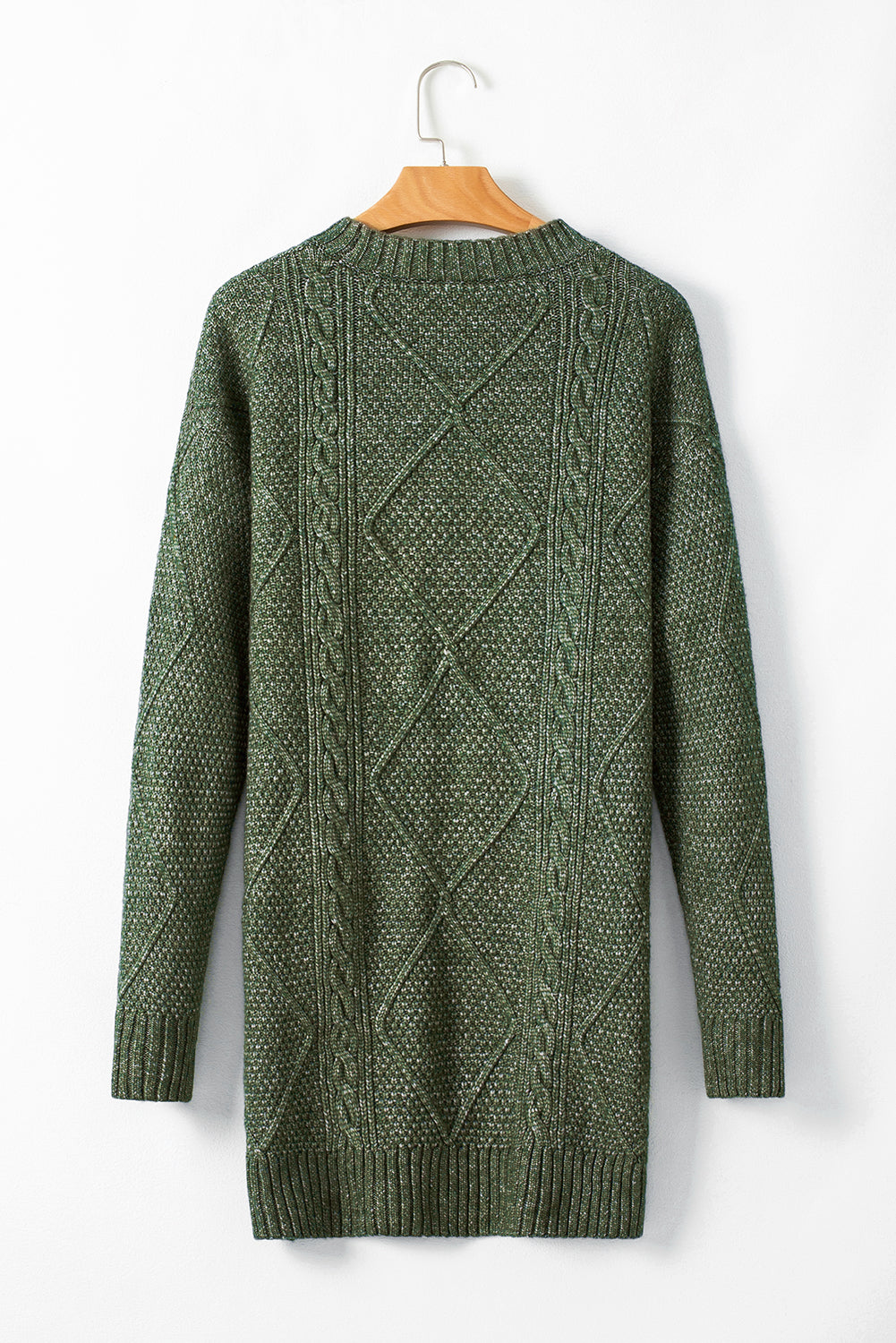 Textured Shoulder Loose Fit Sweater Dress