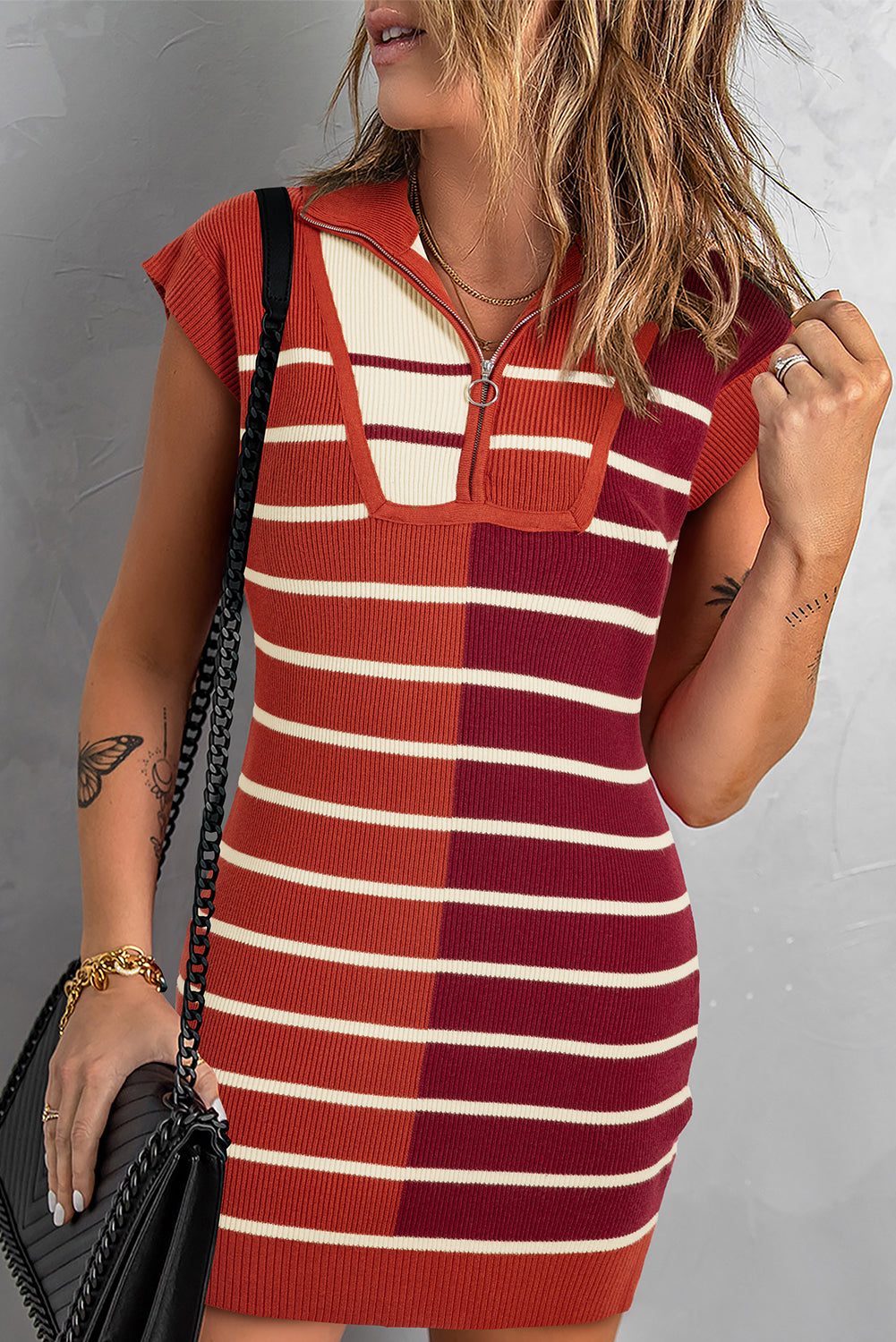Quarter Zip Sweater Dress