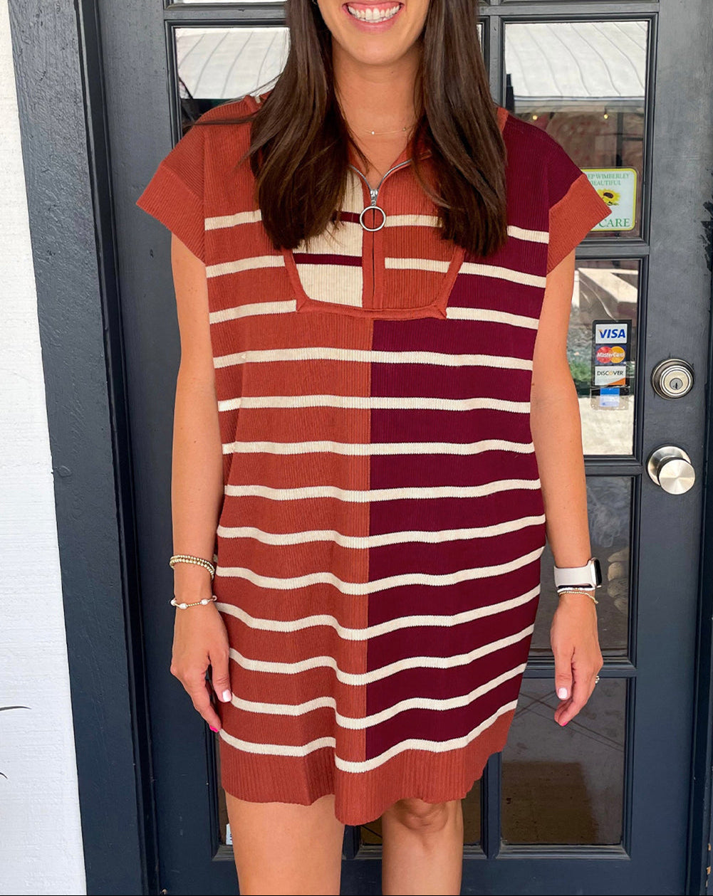 Quarter Zip Sweater Dress
