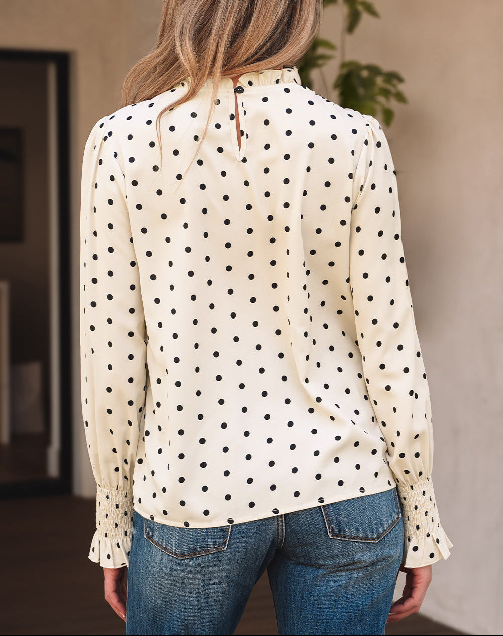 Polka Dot Sleeve Blouse