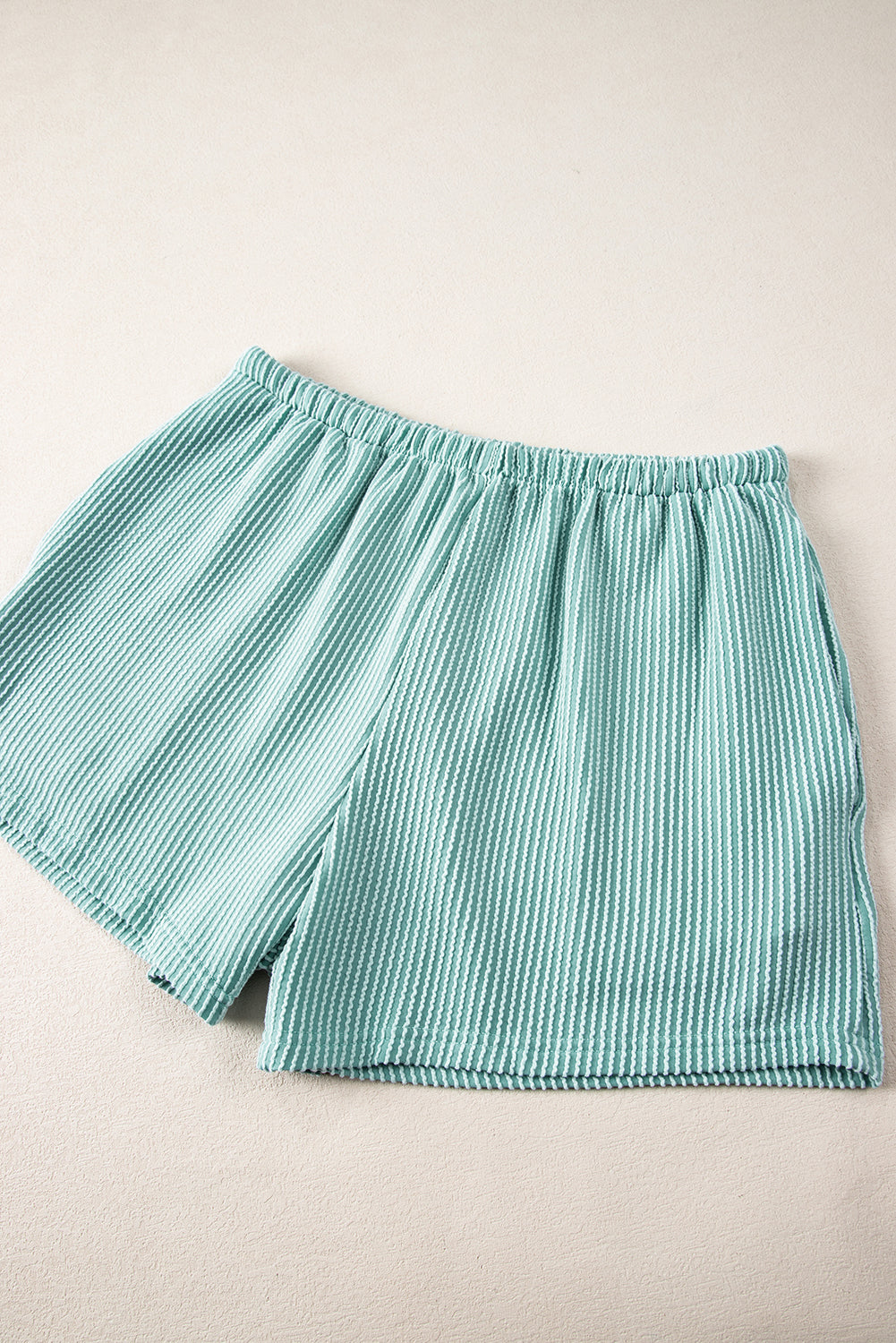 Ribbed Textured Top and Shorts Set