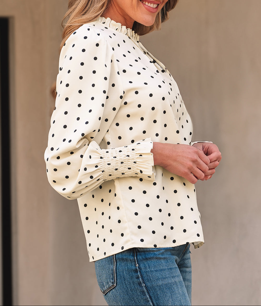 Polka Dot Sleeve Blouse