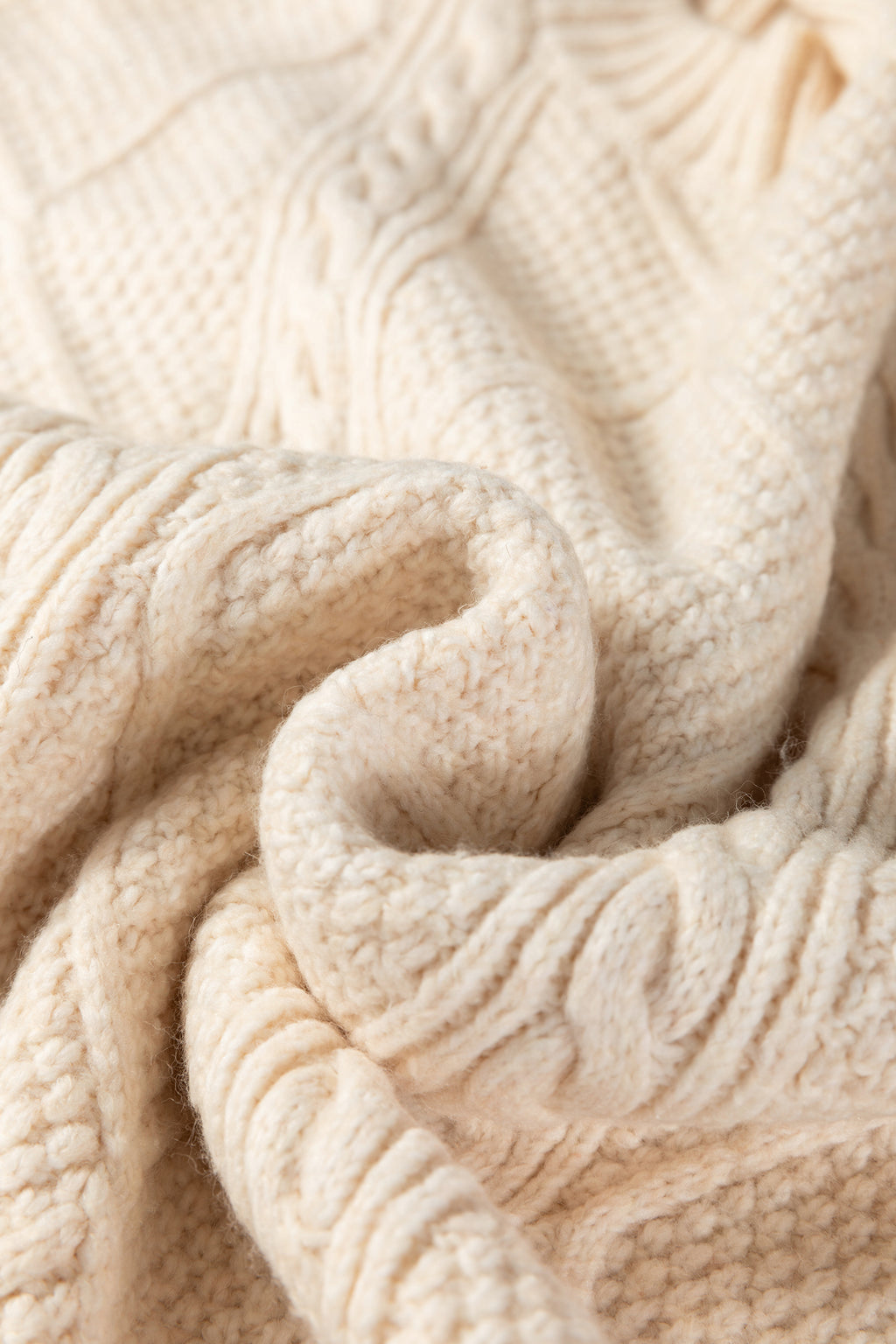 Textured Shoulder Loose Fit Sweater Dress