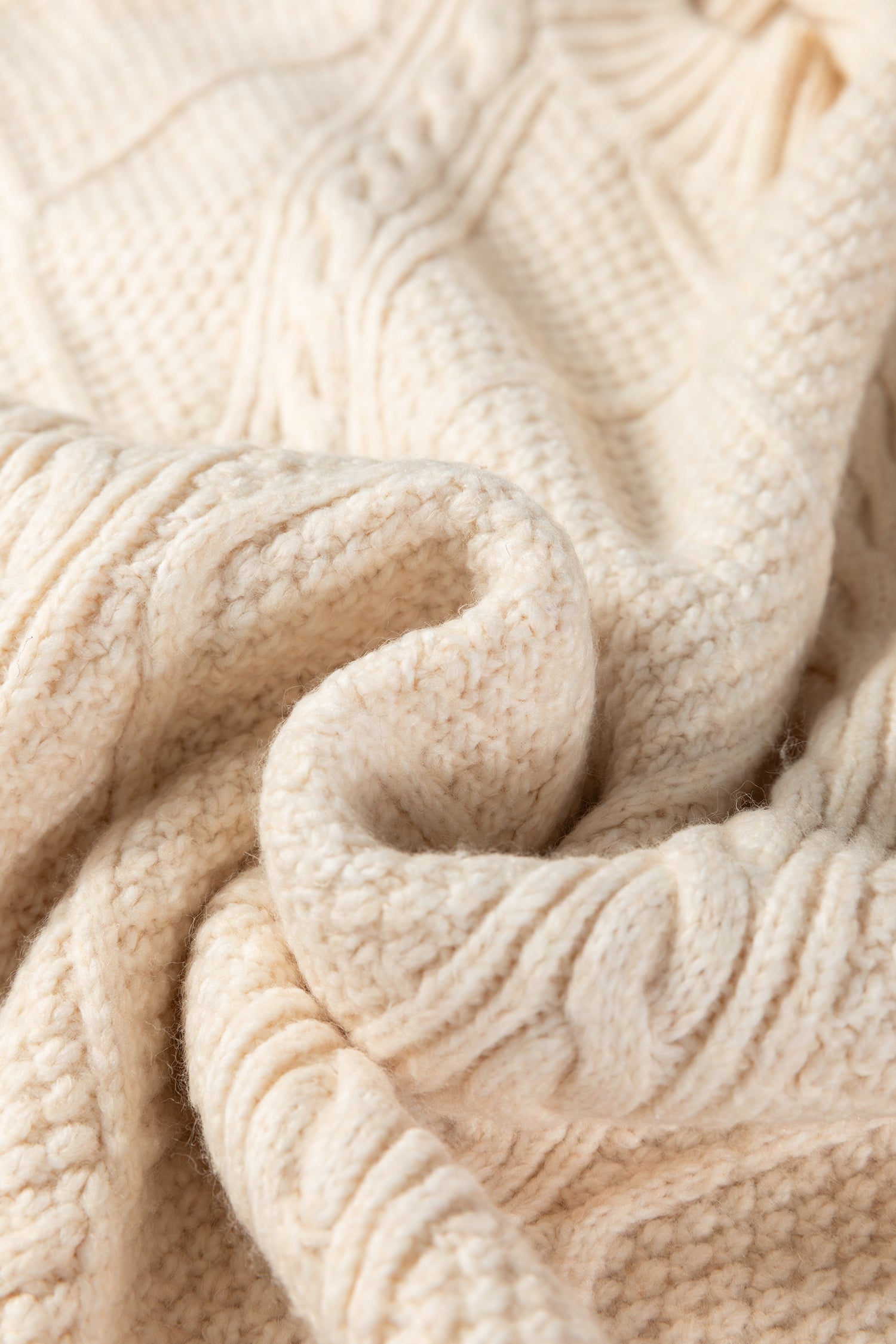 Textured Shoulder Loose Fit Sweater Dress