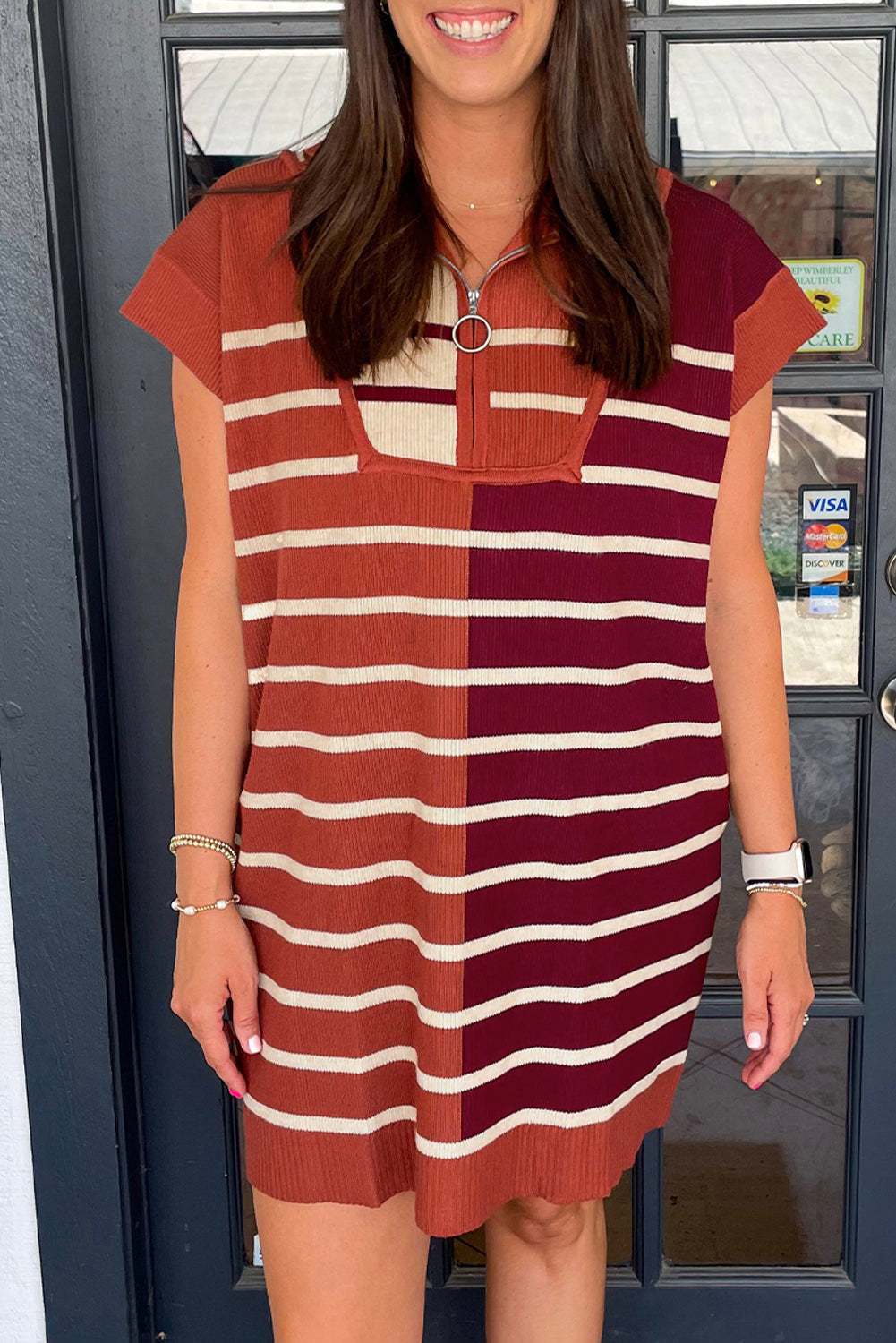 Quarter Zip Sweater Dress