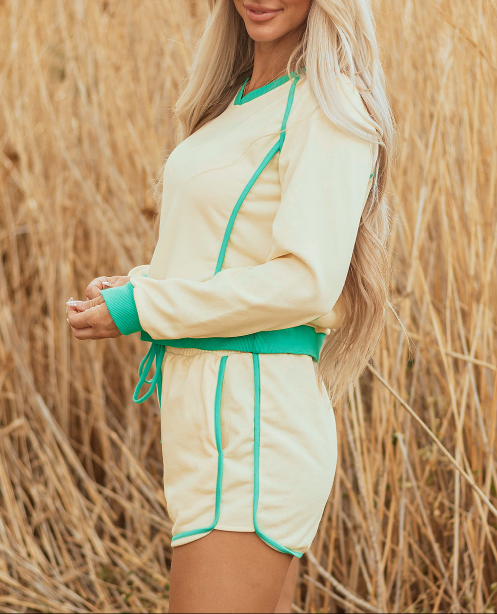 Pullover Drawstring Mini Short Set