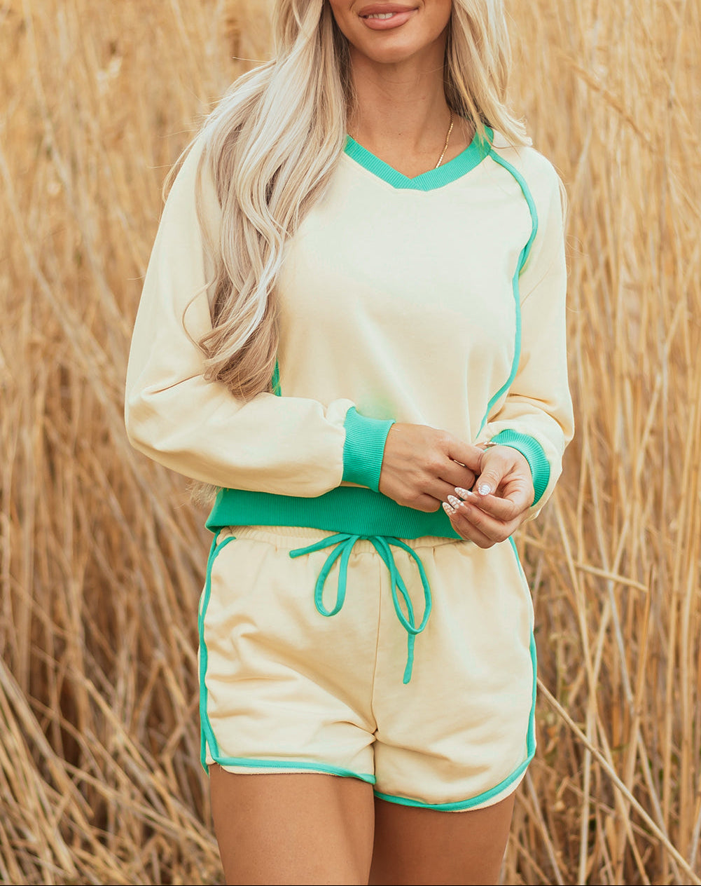 Pullover Drawstring Mini Short Set