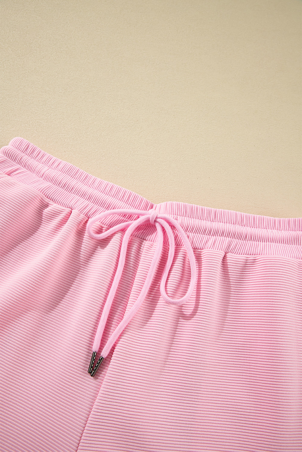 Ruffled Zipped Top and Wide Leg Pants Set