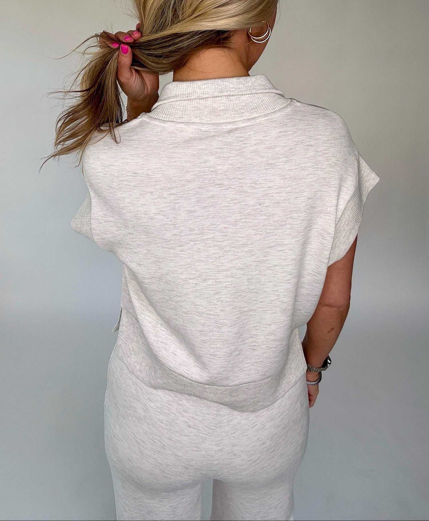 Zip Polo Top and Pant Set