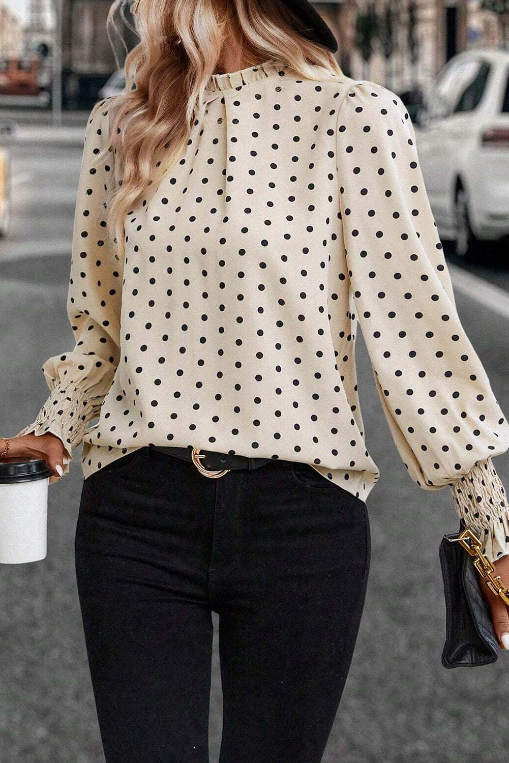 Polka Dot Sleeve Blouse