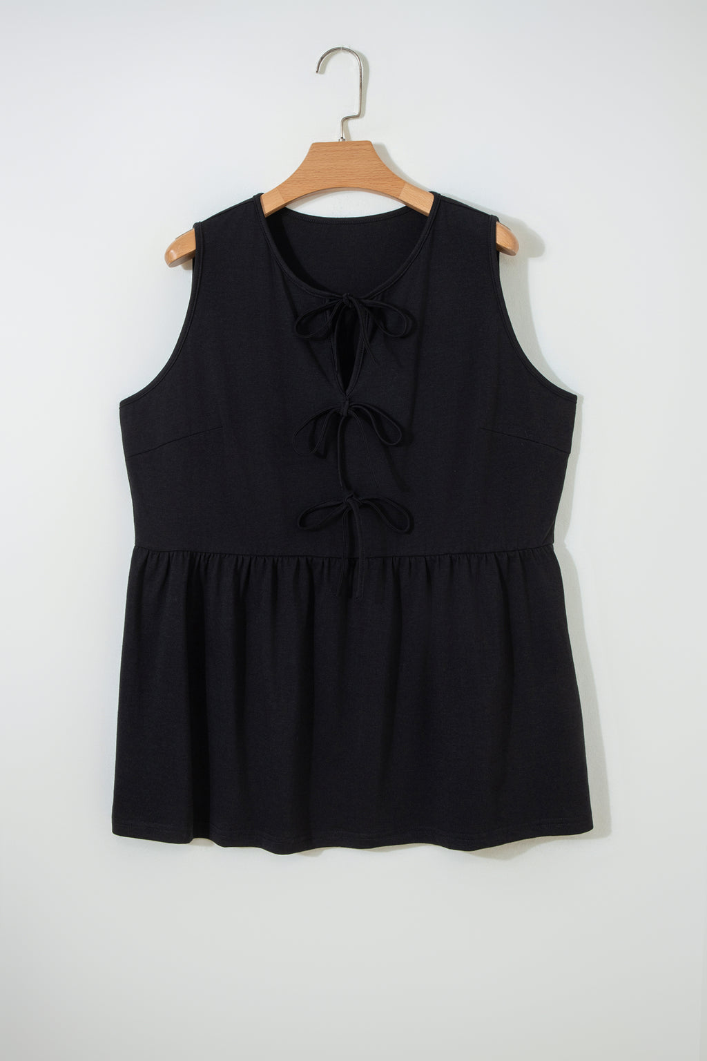 Plus Size Bow Tie Peplum Tank Top