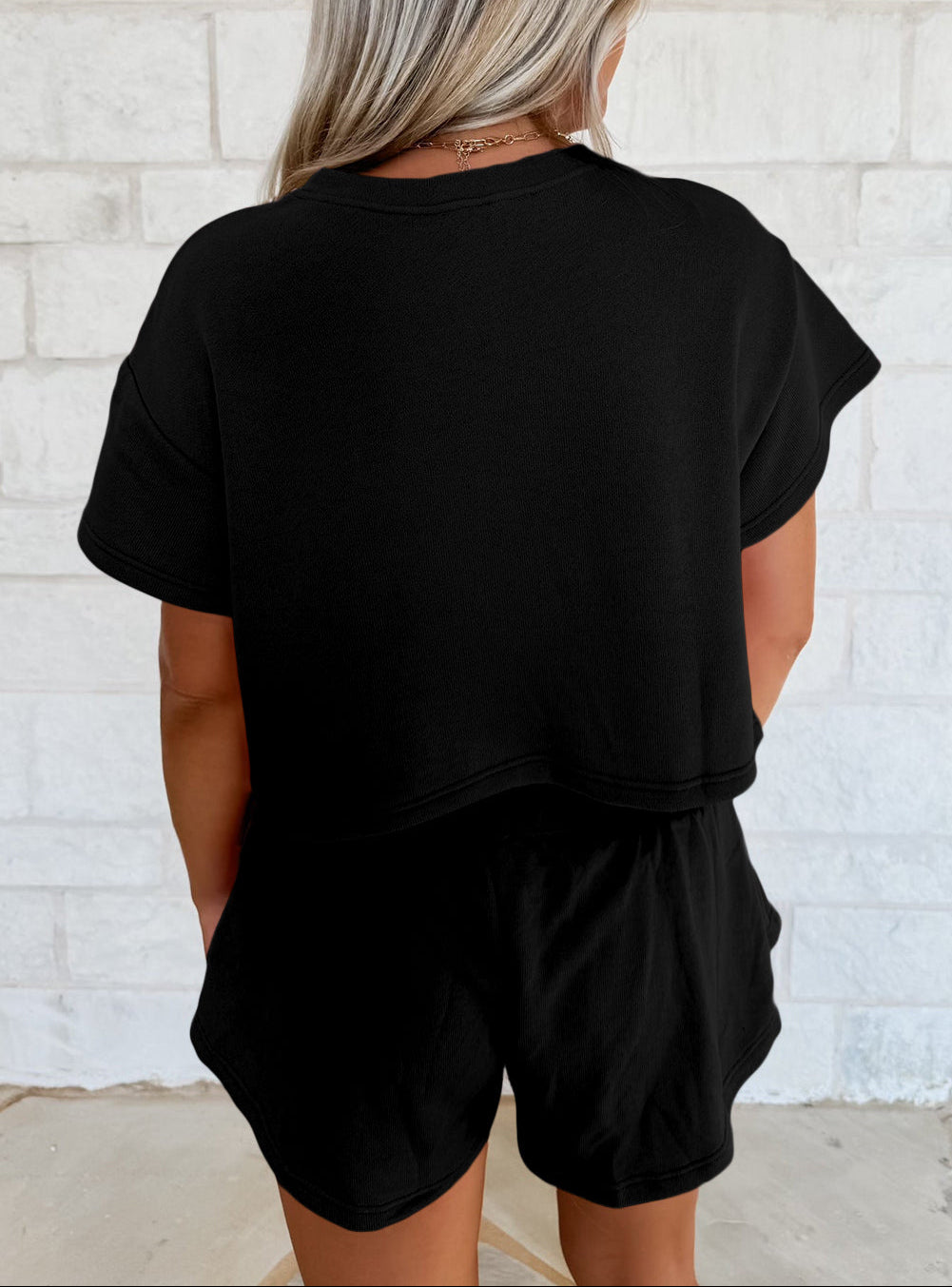 Cropped Tee and Ruffle Skort Set