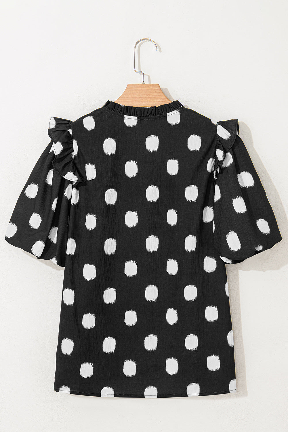 Polka Dot Puff Sleeve Blouse