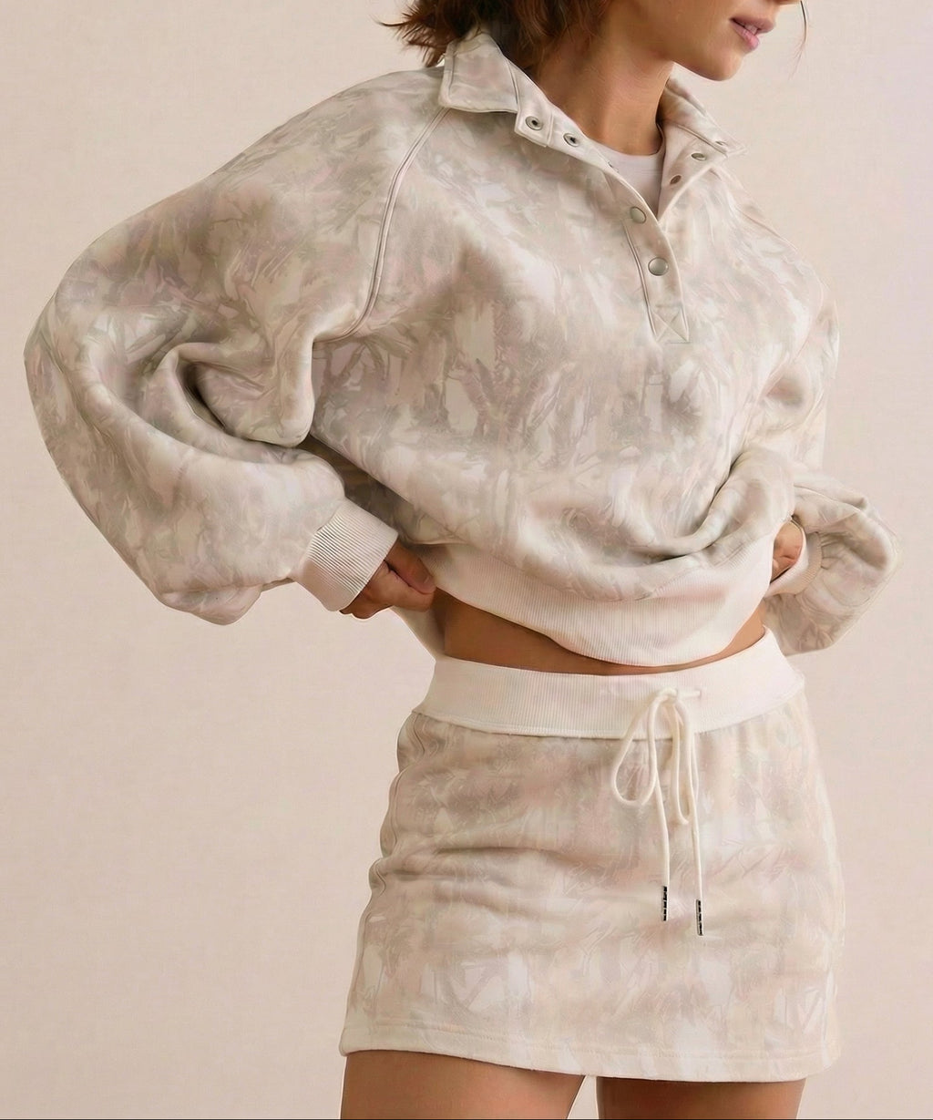 Pullover Drawstring Mini Skort Set