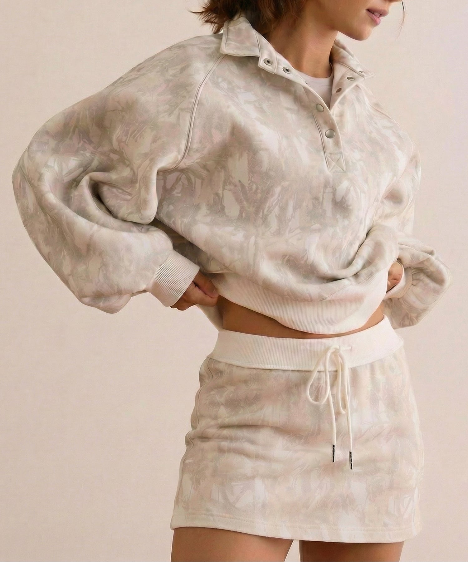 Pullover Drawstring Mini Skort Set