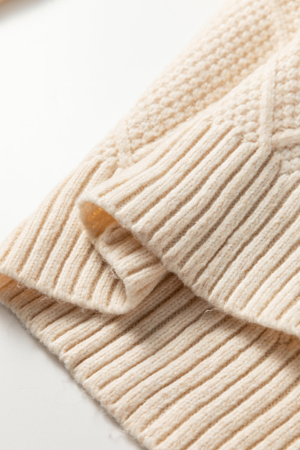 Textured Shoulder Loose Fit Sweater Dress