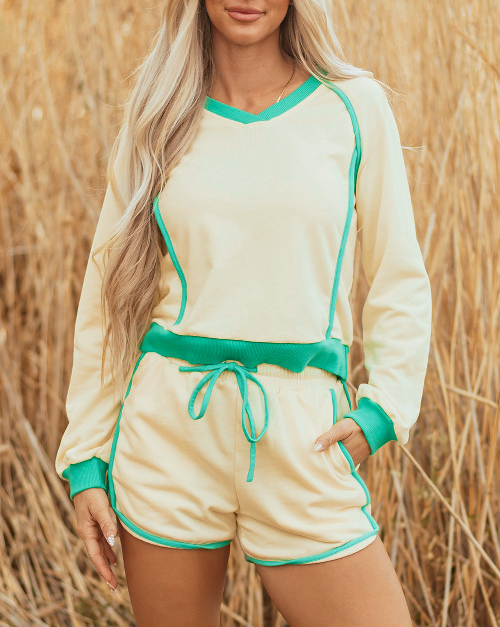 Pullover Drawstring Mini Short Set