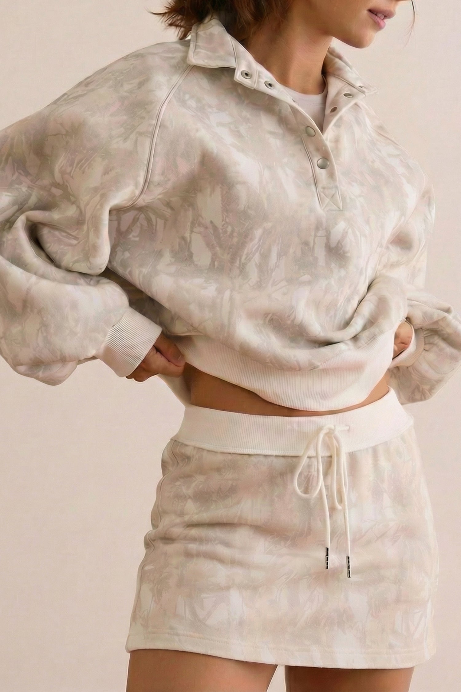 Pullover Drawstring Mini Skort Set