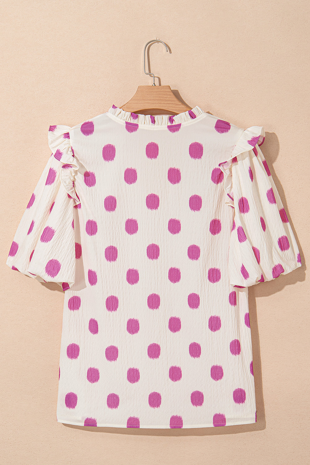Polka Dot Puff Sleeve Blouse